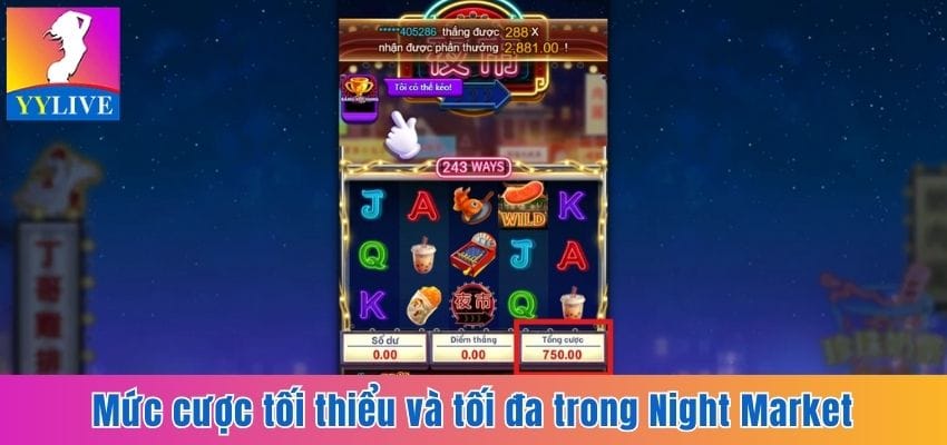 Đánh Giá Game Slot Fa Chai NIGHT MARKET Mới Nhất Hiện Nay 4 Mức cược tối thiểu và tối đa trong Night Market